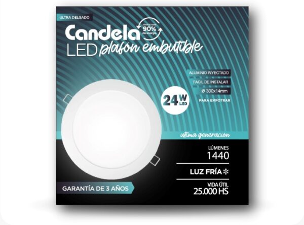 PLAFON LED REDONDO EXTERIOR 24W CANDELA