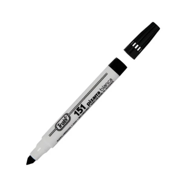 MARCADOR RECARGABLE PARA PIZARRA 151 NEGRO TRABI C-12 20468