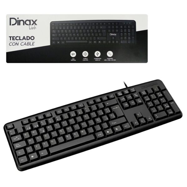 TECLADO CON CABLE 1.35MT DXTEC300 DINAX 3861