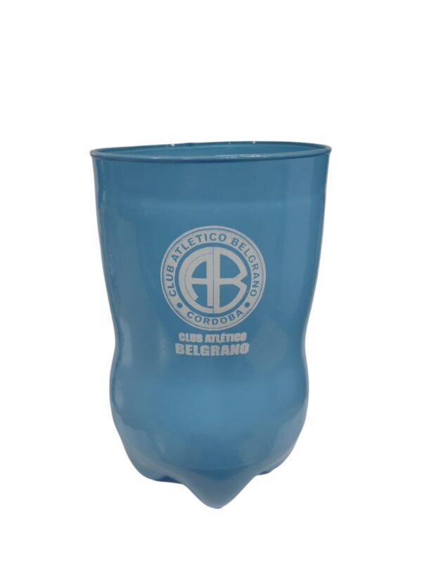 VASO BOTELLA CORTADA 900ML CELESTE ESCUDO BELGRANO BA9872